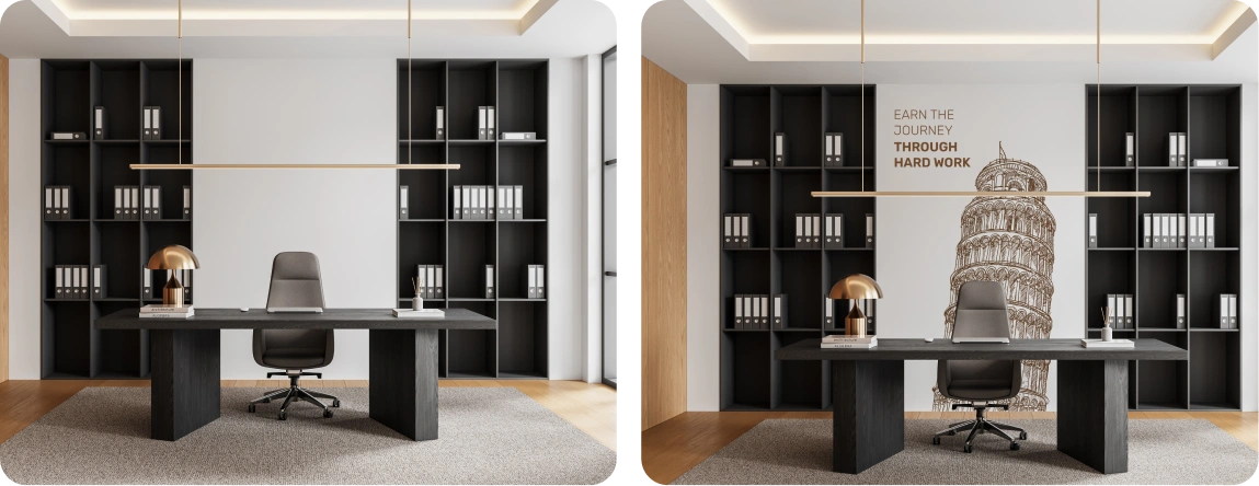CEO Office Feature Wall | Plaster